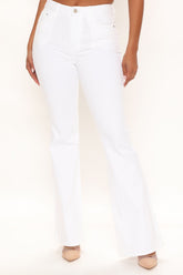 Breaking The Ice High Rise Flare Jeans - White Ins Street
